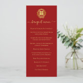 Bloemenslinger rood Chinees trouwen dubbel geluk Menu (Staand voorkant)