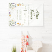 Bloemenslinger trouwbord spandoek (Insitu)