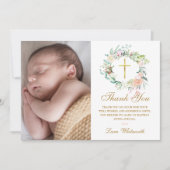 Bloemenslinger voor bos baptist, doop foto bedankkaart (Voorkant)