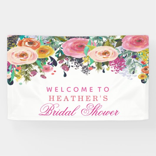 Bloemenslinger voor feest spandoek (Horizontaal)