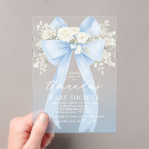 Bloemenslingering Blauwe Strik Jongens Baby Shower