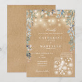 Bloemenslingerlamp Metselpot Rustieke Kraft Trouwd Kaart (Voorkant / Achterkant)