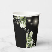 Bloemenslingerlampjes Zwart Goud Bruiloft Papieren Bekers (Rechts)