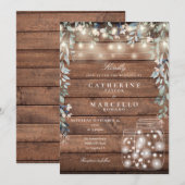 Bloemenslingerlichten Metselpot Rustieke Houten Br Kaart (Voorkant / Achterkant)