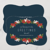 Bloemenslingers Bedrijfsfeestdagen Feestdagenkaart (Voorkant / Achterkant)