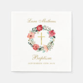 Bloemenslingers Gouden Schrift Doop Doopfeest Servet (Voorkant)