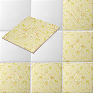 Bloemenslingers Met Rozen In Het Middelpunt Patroo Tegeltje