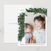 Bloemenslingers met winterbessen Foto Feestdagenkaart (Voorkant / Achterkant)