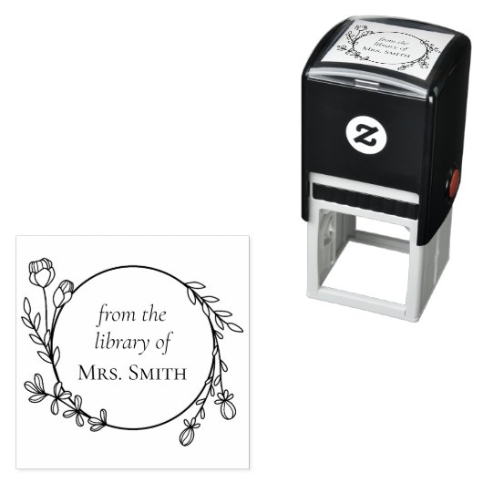 Bloemenslingers Van de Bibliotheek Van Zelfinktende Stempel (In situ)