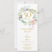 Bloemenslingers voor 50-jarig huwelijksjubileum kaart (Voorkant)