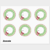 Bloemenslingersticker met blokdruk ronde sticker (Vel)