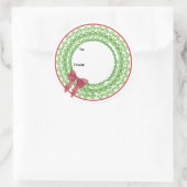 Bloemenslingersticker met blokdruk ronde sticker (Tas)