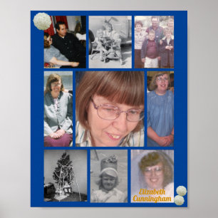 Bloemensneeuwballen Aandenken 9 Foto Herdenking Poster
