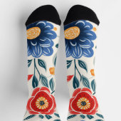Bloemensocks met felle rood sokken (Top)