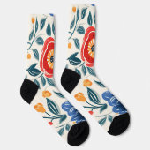 Bloemensocks met felle rood sokken (Rechts)
