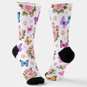 Bloemensokken met Rozen & Vlinders Motief Sokken