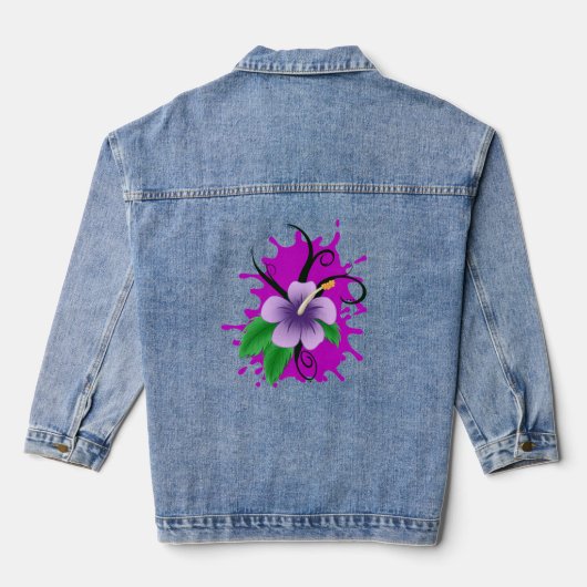 Bloemenspats Denim Jas Jacket (Achterkant)