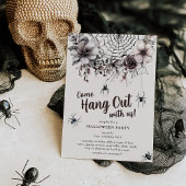 Bloemenspinnen komen Halloween-feest vieren Kaart