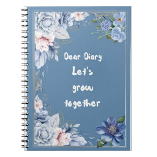 Bloemenspiraaljournaal | Blauw Bloemen Notitieboek