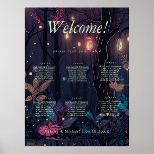 Bloemenspray Fantasie Kunst 6 - Tafel Zitplaatskaa Poster