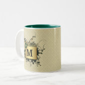 Bloemenspray gepersonaliseerd tweekleurige koffiemok (Voorkant links)