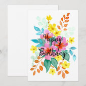 Bloemenspray verjaardagskaart kaart (Voorkant / Achterkant)