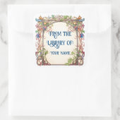 Bloemensprookje Boekplaat voor uw kind Vierkante Sticker (Tas)