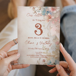 Bloemensprookje thema Kids Verjaardagsfeest Kaart