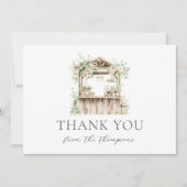 Bloemenstand vers van de bruidsmarkt dank u bedankkaart (Voorkant)