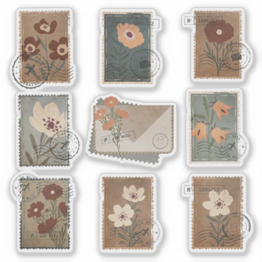  bloemenstempel sticker (Voorkant)