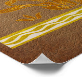 Bloemenstencil op verouderd papier kunst poster (Hoek)