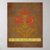Bloemenstencil op verouderd papier kunst poster (Voorkant)