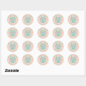 Bloemenstijl Bakkerij Cupcake Logo Blush Roze Ronde Sticker (Vel)