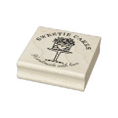 Bloemenstijl Bakkerijtaart & Stand Logo Rubberstempel (Stempel)