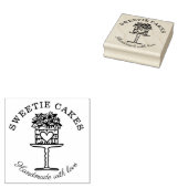 Bloemenstijl Bakkerijtaart & Stand Logo Rubberstempel (Gestempeld)