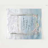 Bloemenstrand Arbor Trouwfoto Achtergrond Wandkleed (Voorkant (horizontaal))