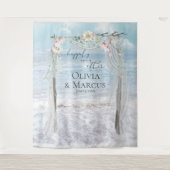 Bloemenstrand Arbor Trouwfoto Achtergrond Wandkleed (Voorkant)