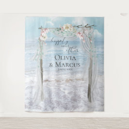 Bloemenstrand Arbor Trouwfoto Achtergrond Wandkleed