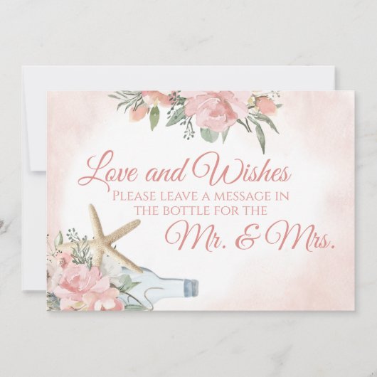 Bloemenstrand Fles met Bericht Kaart (Voorkant)