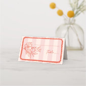 Bloemenstreep Hand getrokken Lijst bruiloft Plaatskaartje (Voorkant)