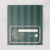 Bloemenstreep Hand getrokken Lijst Groene bruiloft Plaatskaartje (Buitenkant ongevouwen)