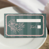 Bloemenstreep Hand getrokken Lijst Groene bruiloft Plaatskaartje