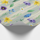 Bloemenstrepen Cadeaupapier (Hoek)