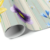 Bloemenstrepen Cadeaupapier (Rol Hoek)