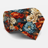 Bloemenstrepen Stropdas (Opgerold)