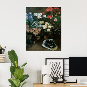 Bloemenstudie van Frederic Bazille, Vintage Kunst Poster