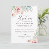 Bloemensucculente Waterverf | Elegante doop Kaart (Staand voorkant)