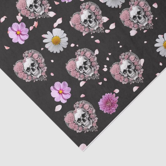 Bloemensuiker hart schedels decoupage tissuepapier (Detail)