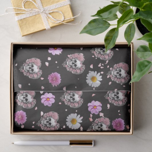 Bloemensuiker hart schedels decoupage tissuepapier