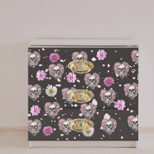 Bloemensuiker hart schedels decoupage